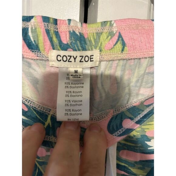 Cozy Zoe Women's Pink Floral Cami Pajama Set Size M Summer Sleepwear - Picture 7 of 9